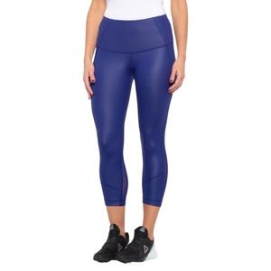 NWT $78 REFLEX Women XS High
Waisted Sheen Bold Berry Blue Mesh
Active Capri
